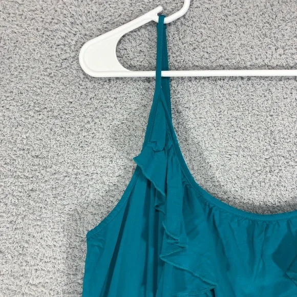 Old Navy Turquoise Sleeveless Dress Size XL Ruffle Details Flowy Lightweight - Picture 4 of 13